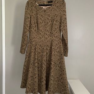 BGL Long-Sleeved Jacquard Midi Dress